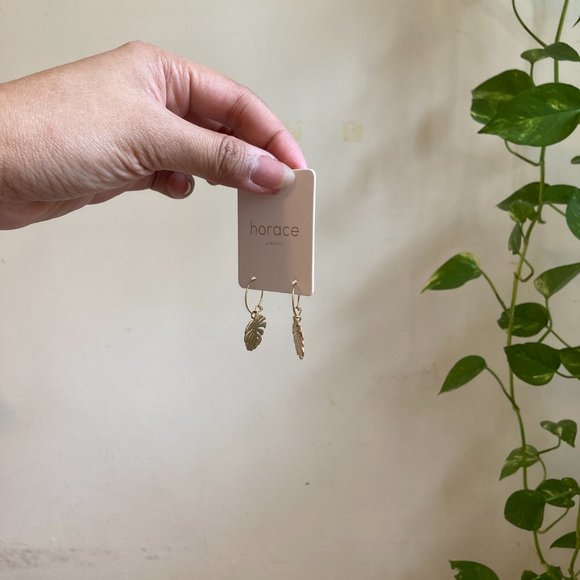 Gold Leaf Earrings - Picture 3 of 8